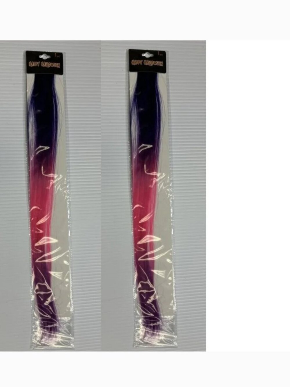 Hair Extensions Halloween Set of 2 Purple & Pink Ombre 19" Straight Comb Clip